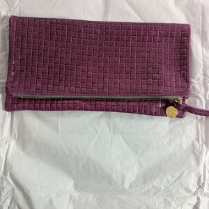 Clare V Woven Purple Clutch Bag